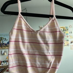 pink striped tank